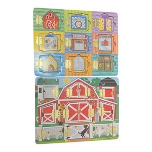 Melissa & Doug 2 Magnetic Hide & Seek Puzzles, Farm & Board